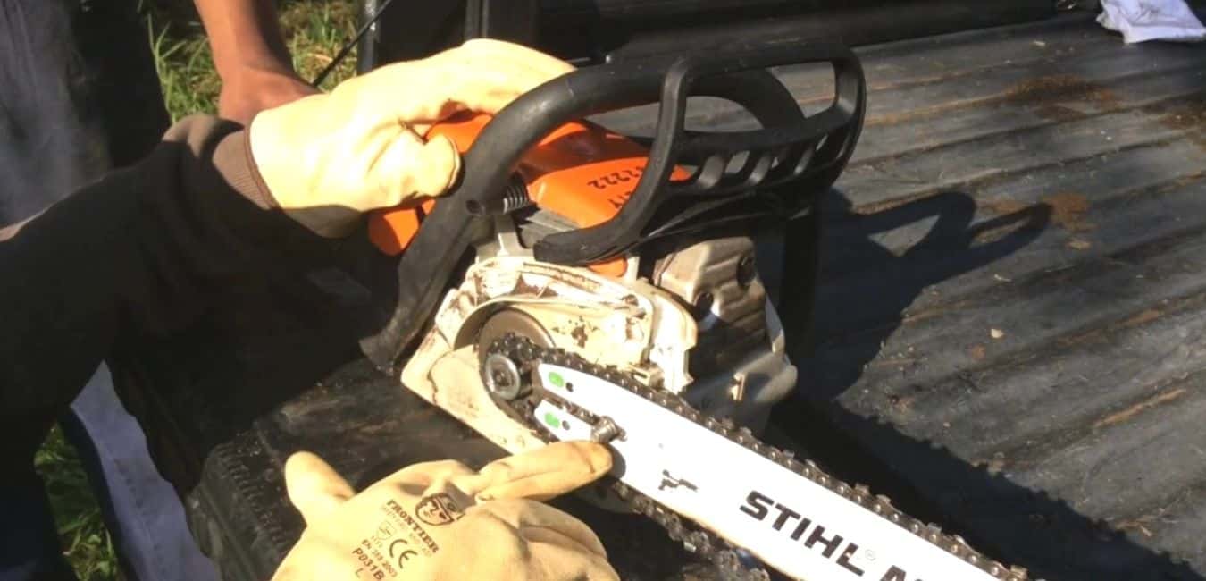 How to adjust Stihl chainsaw chain tension