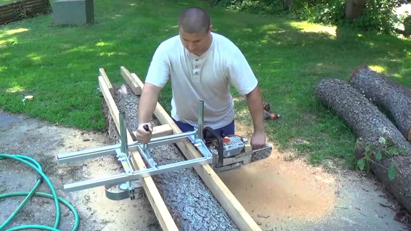 Attaching the Milling Chainsaw to the Sled